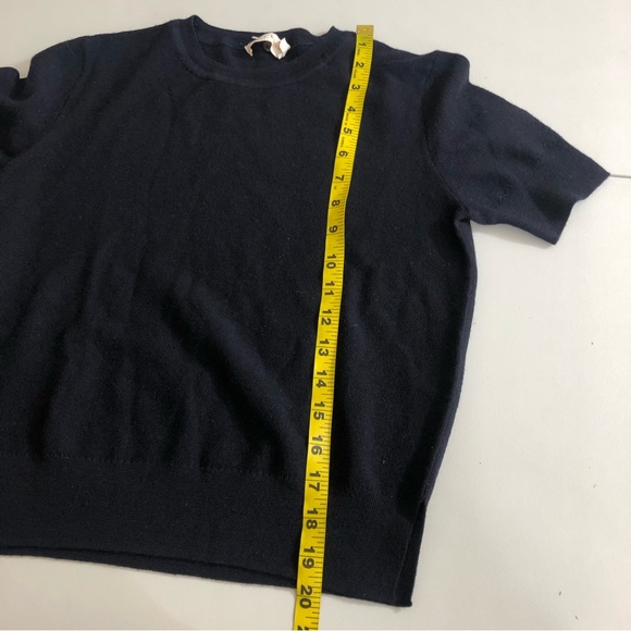 Tory Burch Dark Navy 100% Merino wool short sleeve sweater size xs - Picture 9 of 10